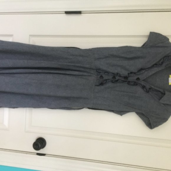 Grey heart button dress cap sleeve size large - Picture 2 of 3